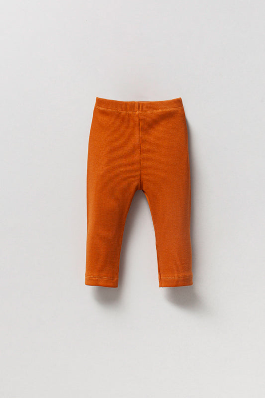 Gerippte Leggings Senfgelb