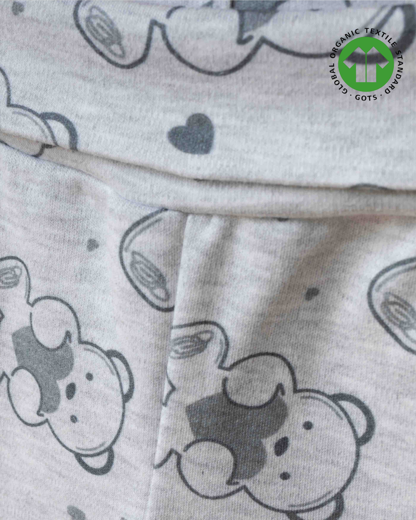 ORGANİK Gri Zıbın 3'lü Takım (2'li Seri)