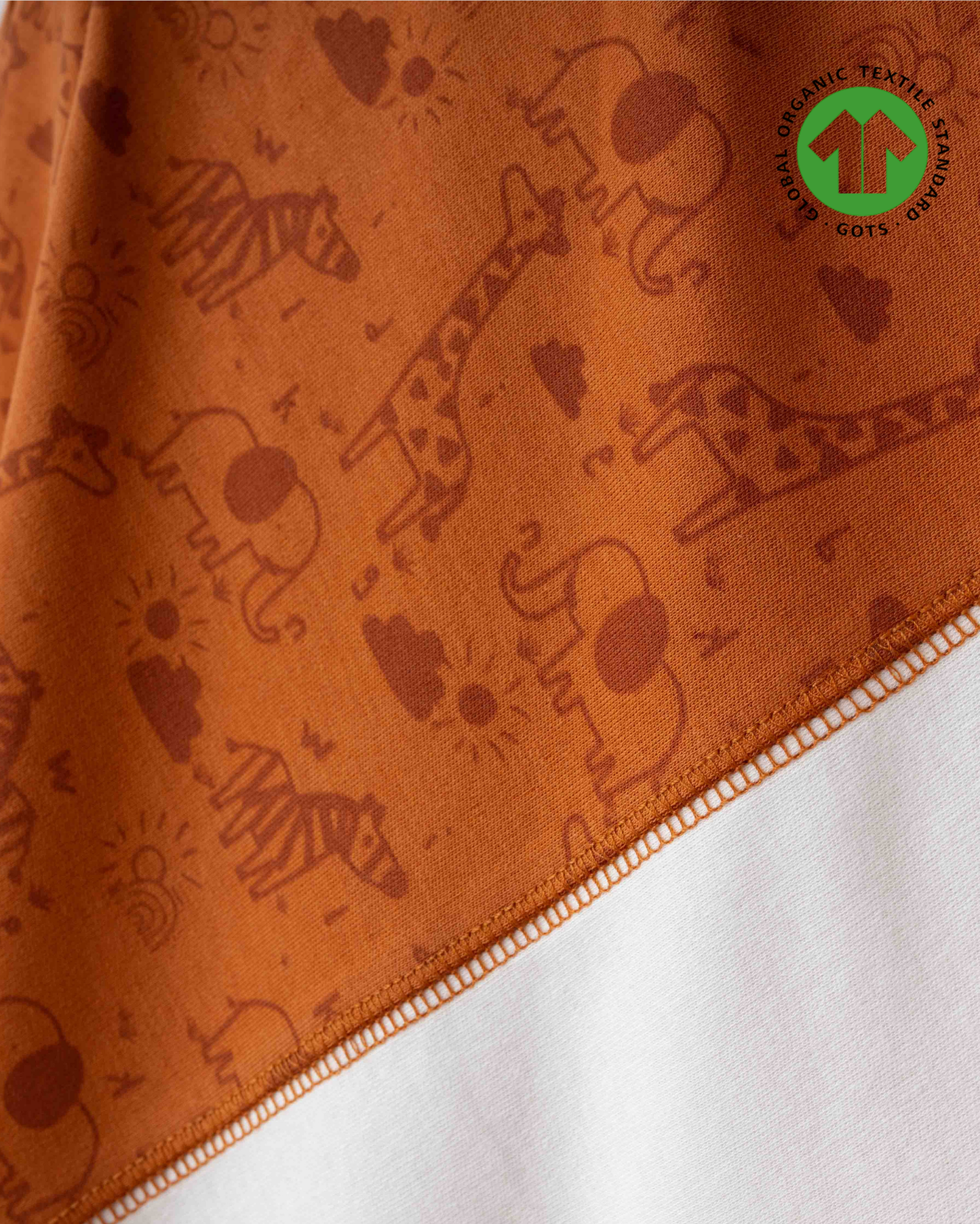 ORGANİK Kiremit Safari Desenli Battaniye