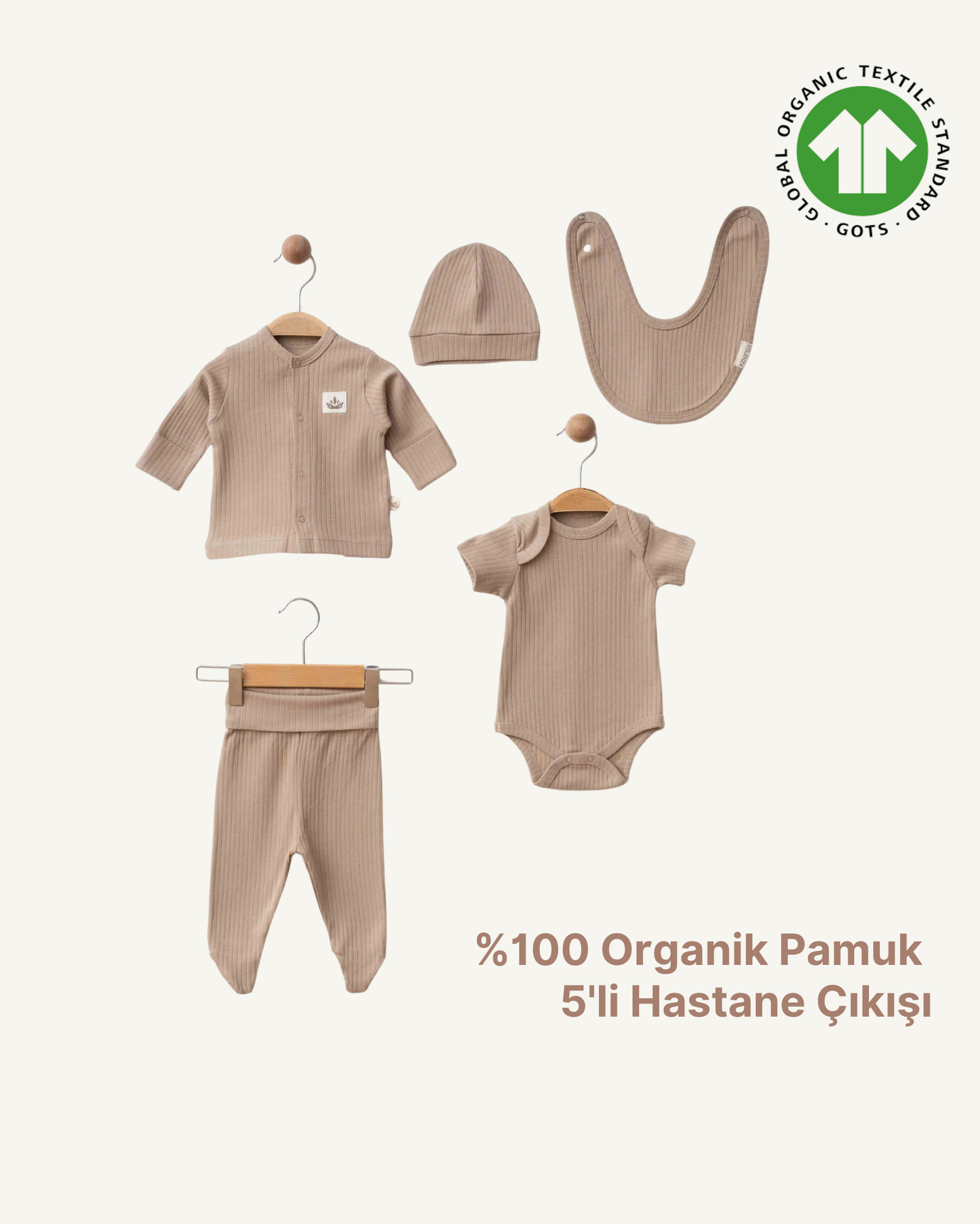 %100 Organik Pamuk  5'li Hastane Çıkışı (2'li Seri)