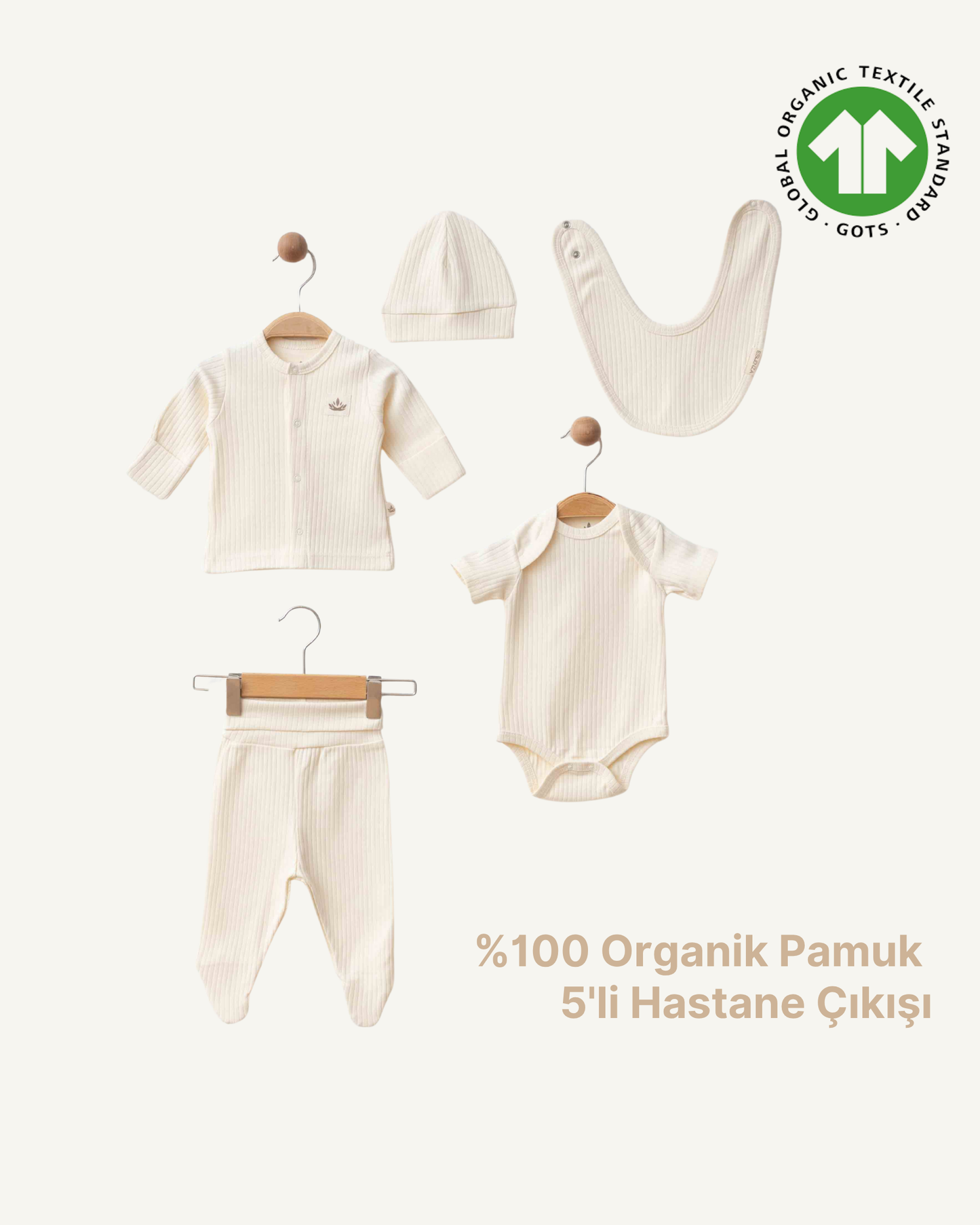 %100 Organik Pamuk  5'li Hastane Çıkışı (2'li Seri)