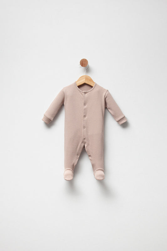 Jumpsuit mit Druckknopfverschluss vorne, Nerz