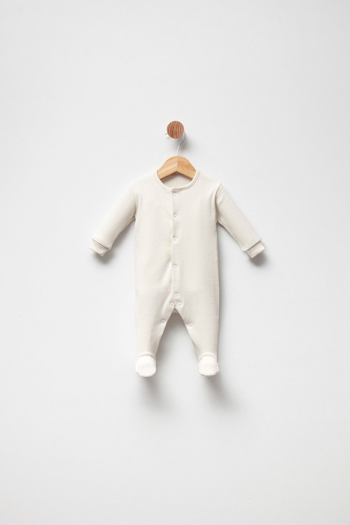 Front Snap Jumpsuit Light Beige