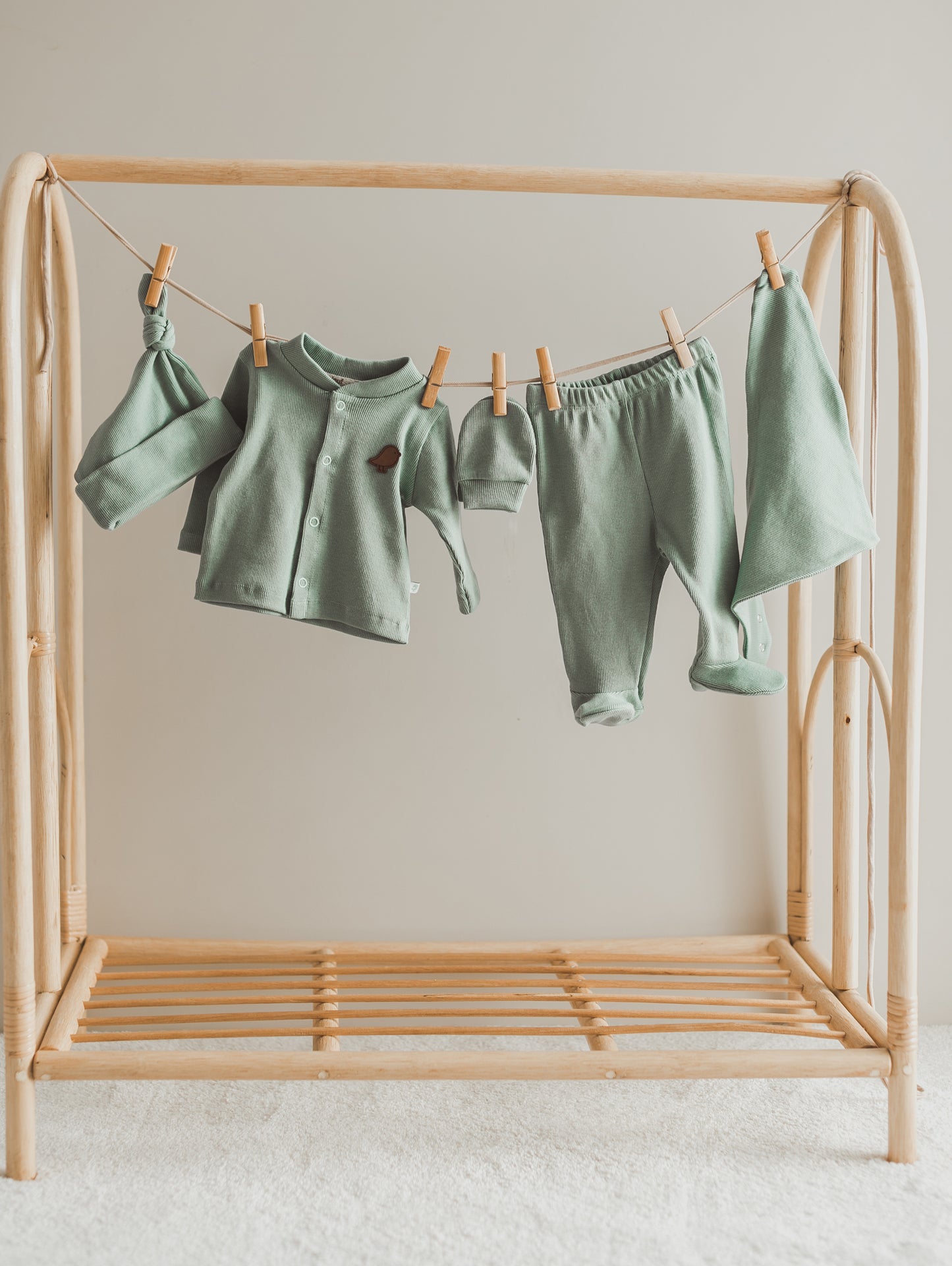 Camisole 5er-Pack Krankenhausausgang Mintgrün