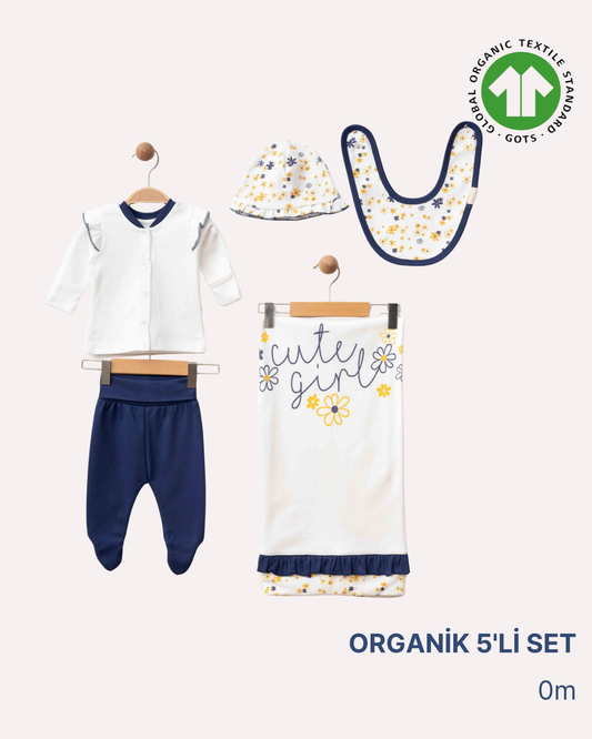 ORGANİK Lacivert 5'li Set Hastane Çıkışı