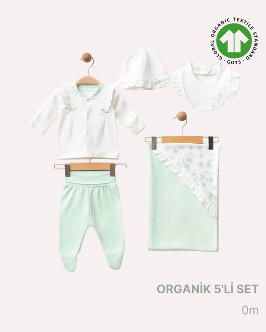ORGANİK Mint Yeşili 5'li Set Hastane Çıkışı