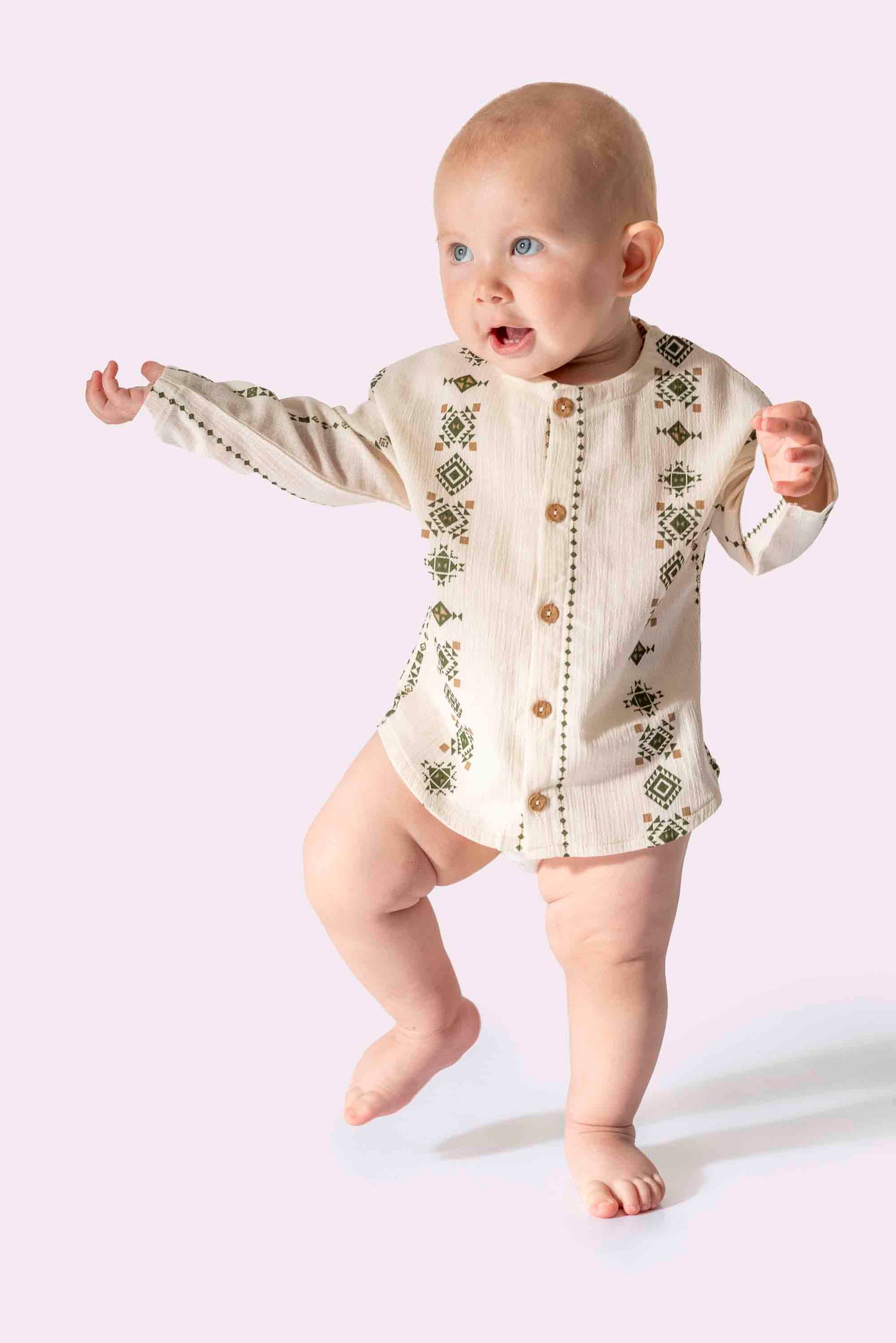 ORGANİK Düğmeli Yeşil Gömlek (6'lı Seri)