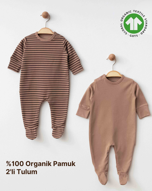 %100 Organik Pamuk 2'li Tulum (3'lü Seri)