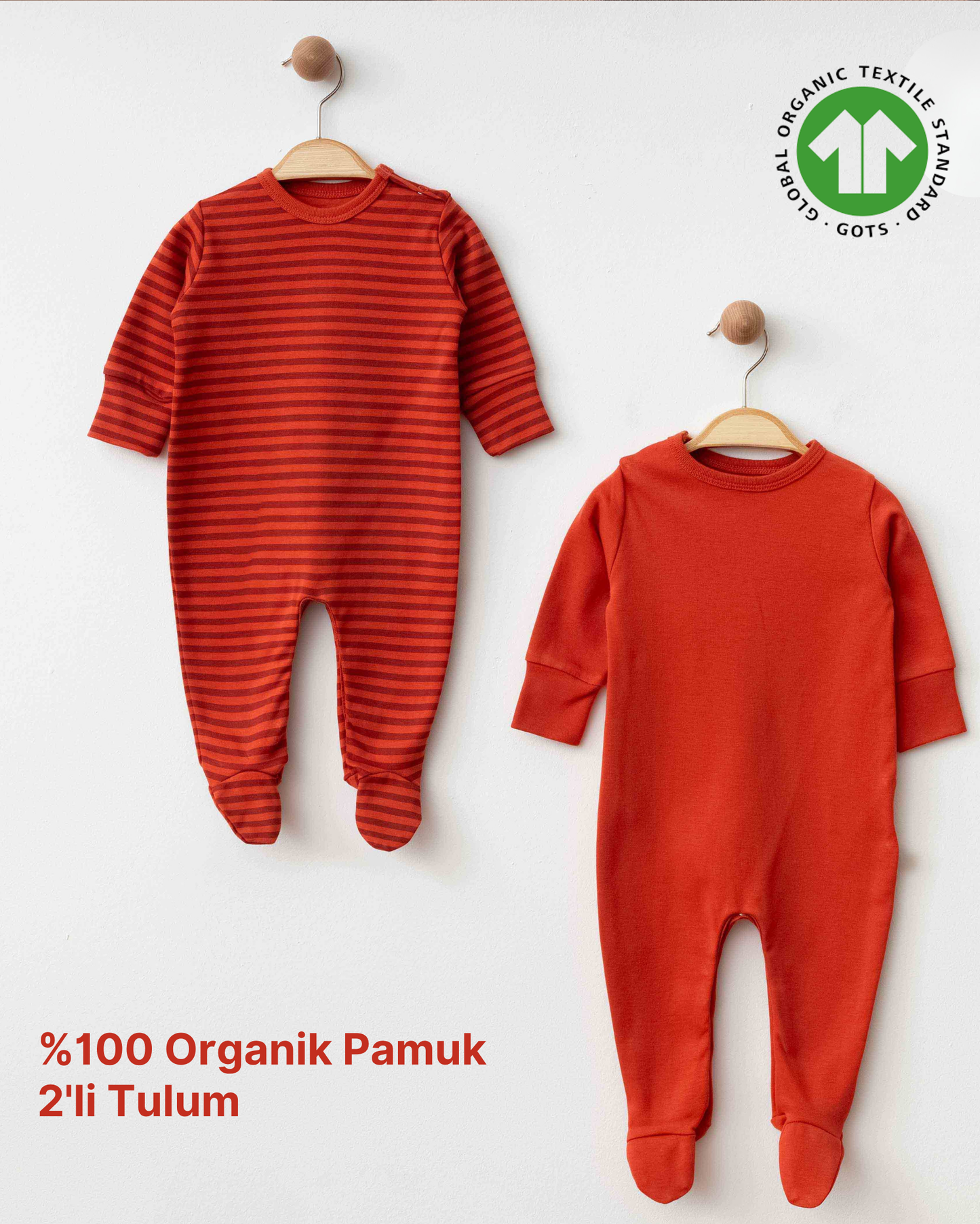 %100 Organik Pamuk 2'li Tulum (3'lü Seri)