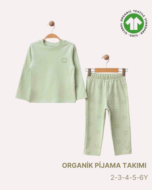 ORGANİK Fıstık Yeşili Pijama Takımı (5'li Seri)