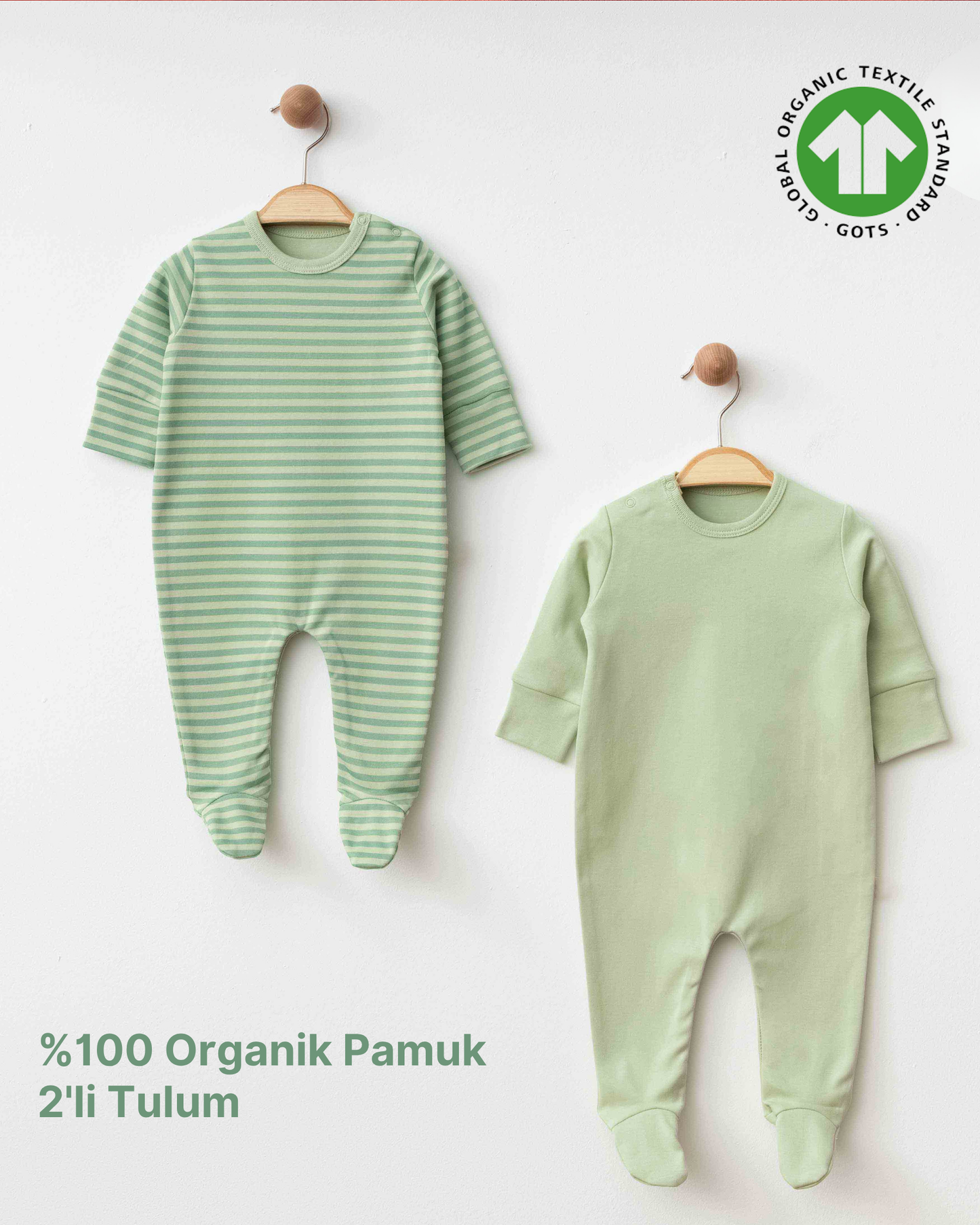 %100 Organik Pamuk 2'li Tulum (3'lü Seri)