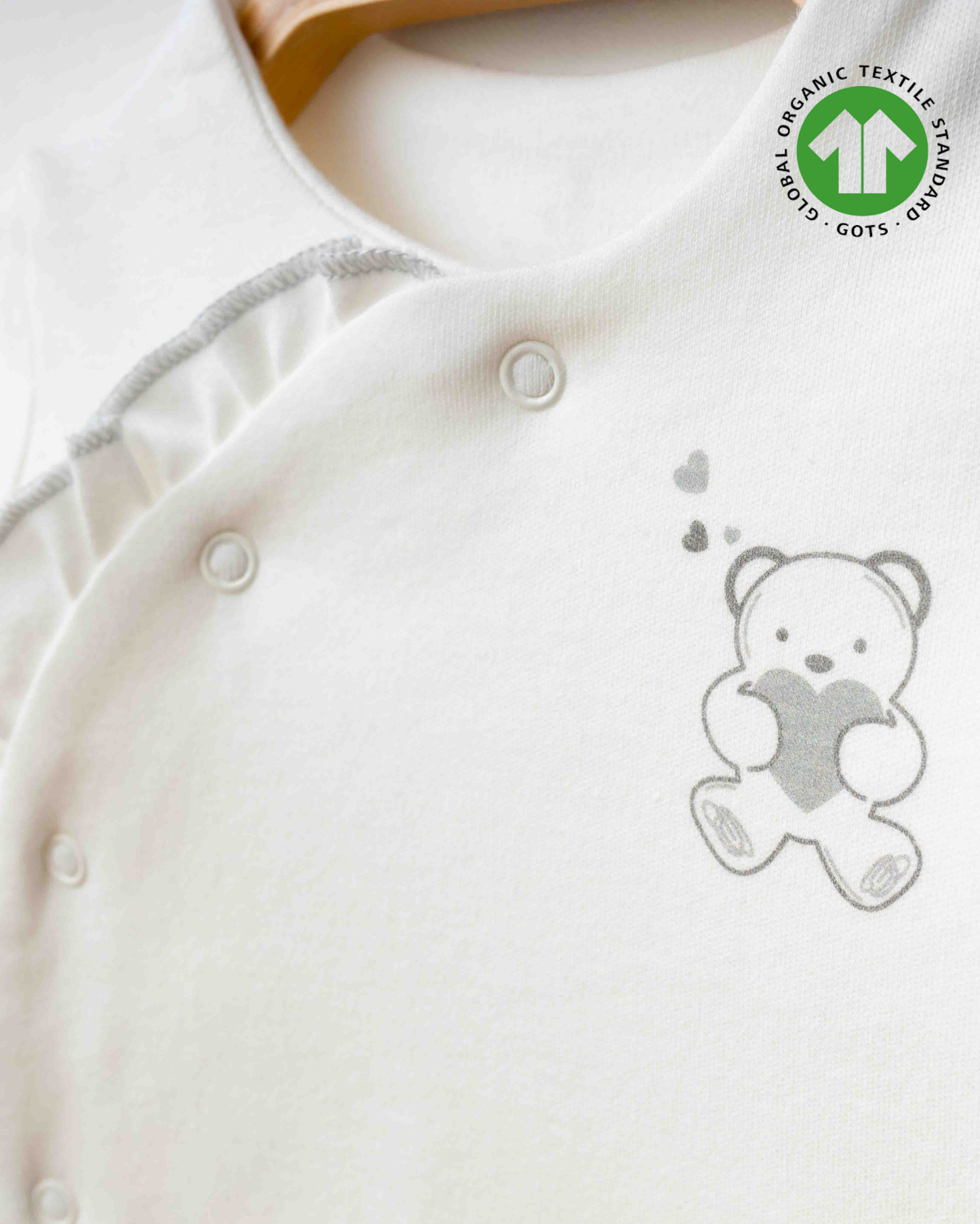 ORGANİK Gri Zıbın 3'lü Takım (2'li Seri)