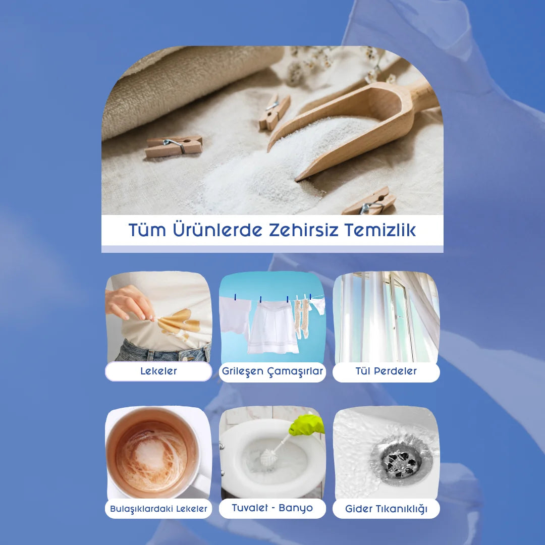 Doğal Leke Çıkarıcı Çamaşır Suyu Tozu (6'lı Paket)
