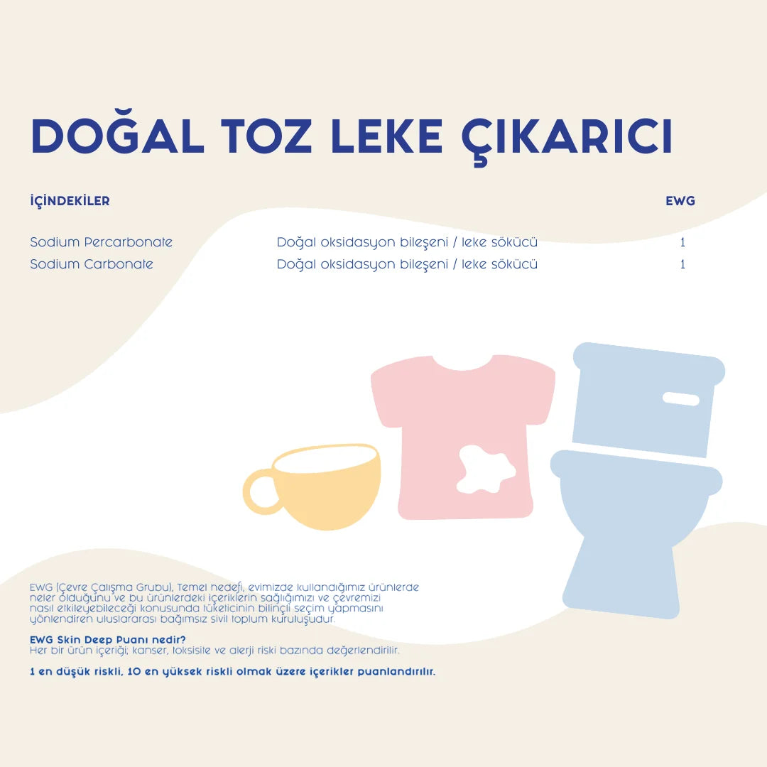 Doğal Leke Çıkarıcı Çamaşır Suyu Tozu (6'lı Paket)