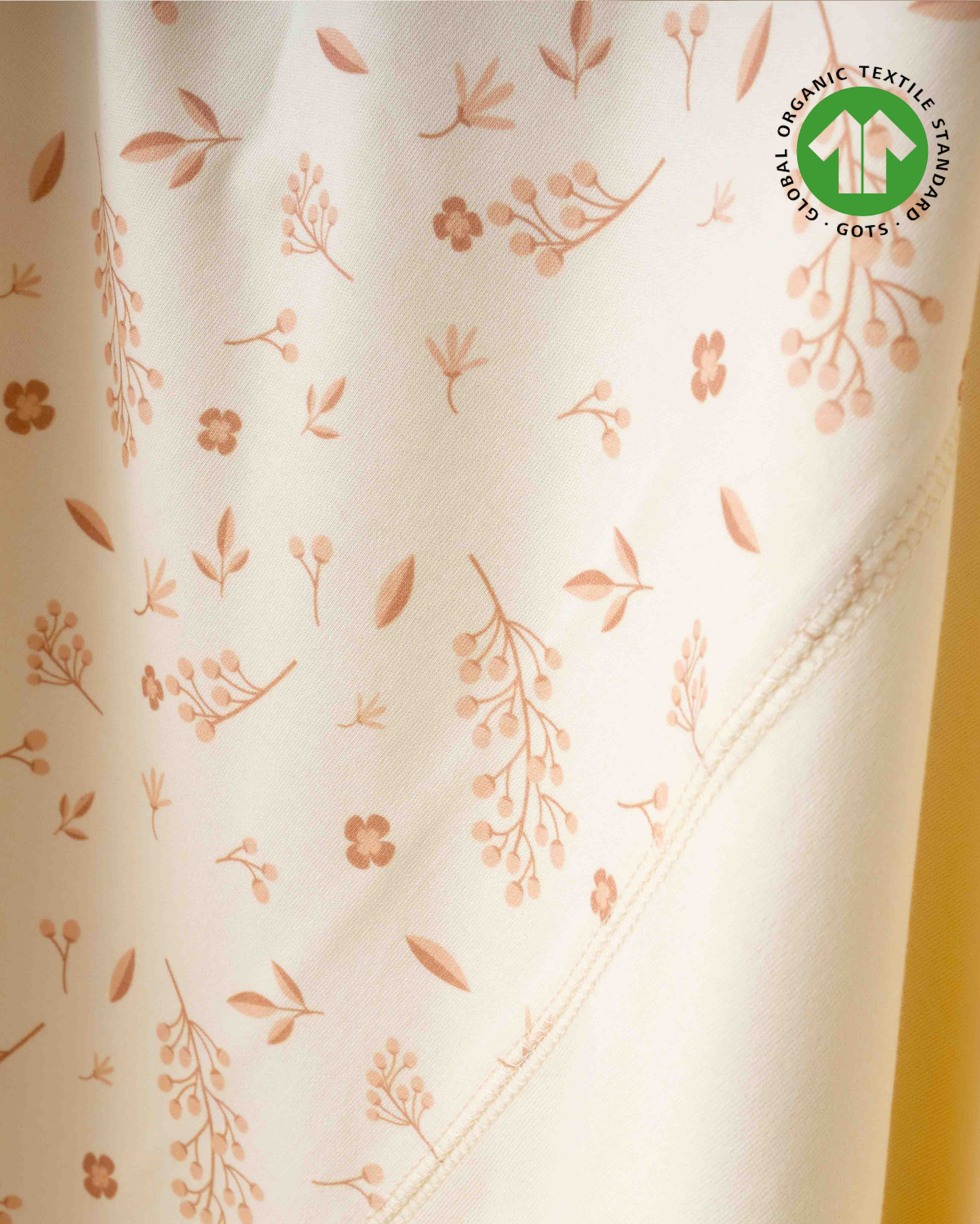 ORGANİK Bej Çiçekli Battaniye