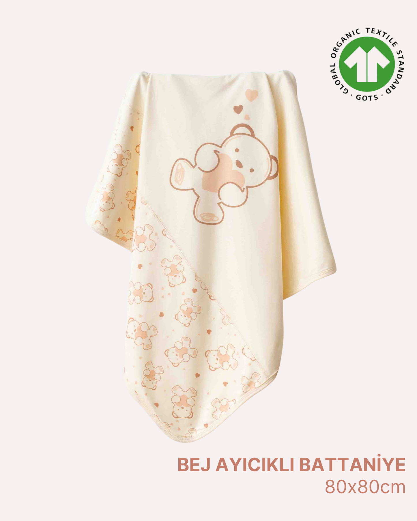 ORGANİK Bej Ayıcıklı Battaniye