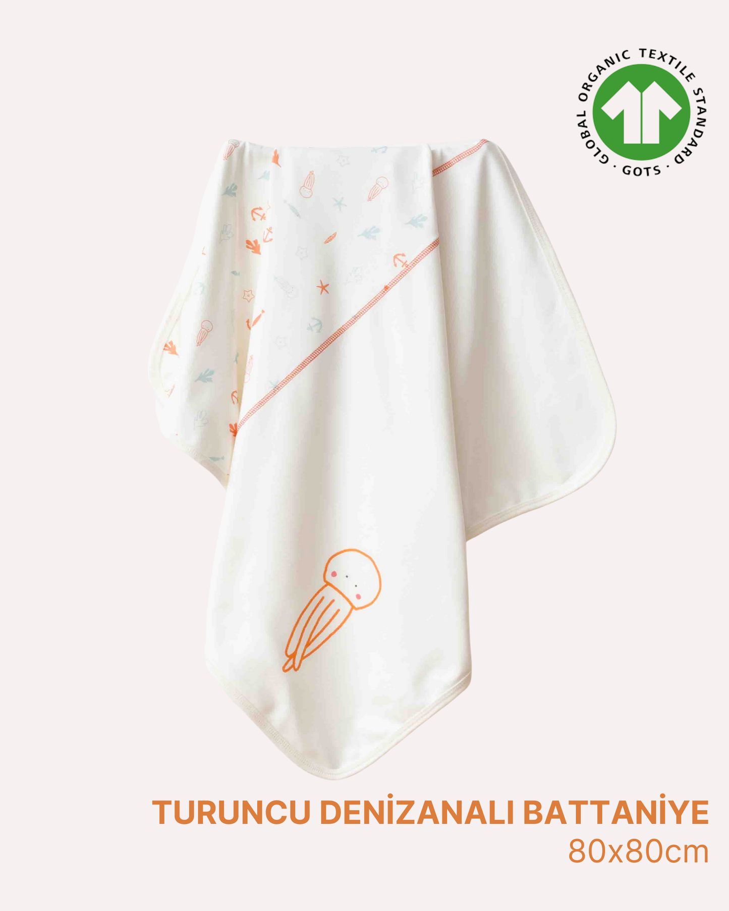 ORGANİK Turuncu Denizanalı Battaniye
