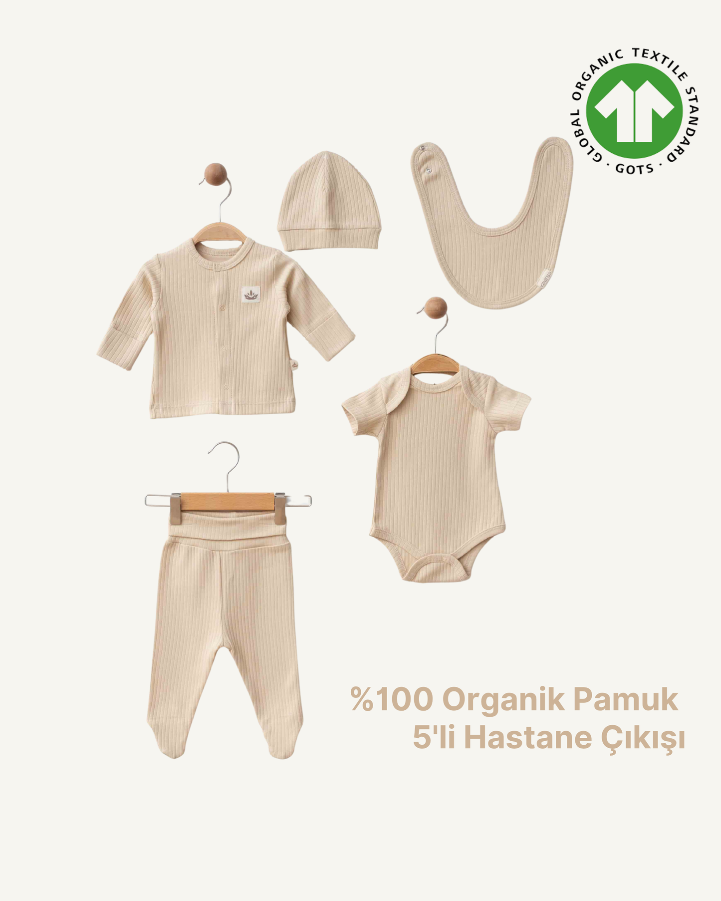 %100 Organik Pamuk  5'li Hastane Çıkışı (2'li Seri)