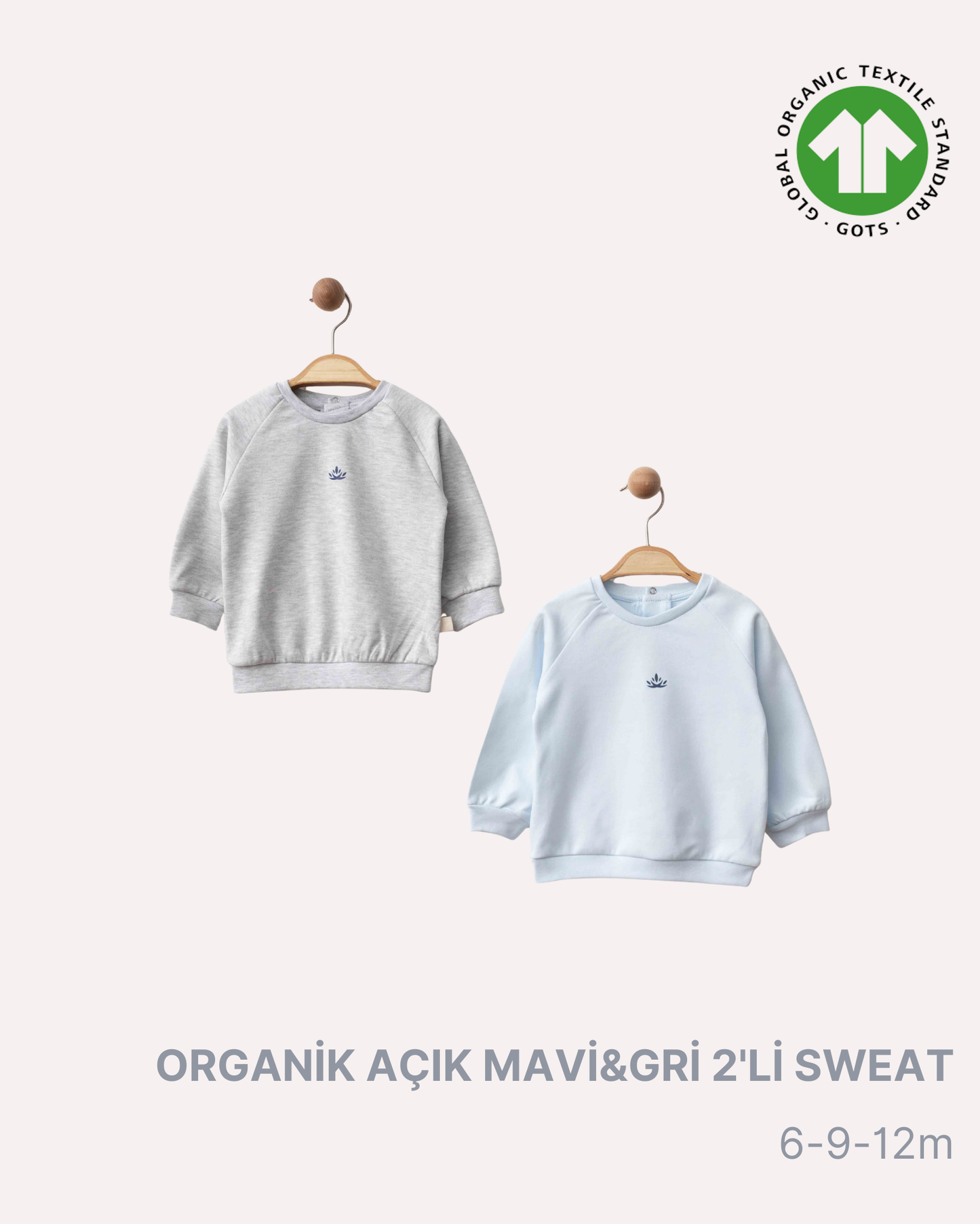 ORGANİK Açık Mavi ve Gri 2'li Sweat (3'lü Seri)