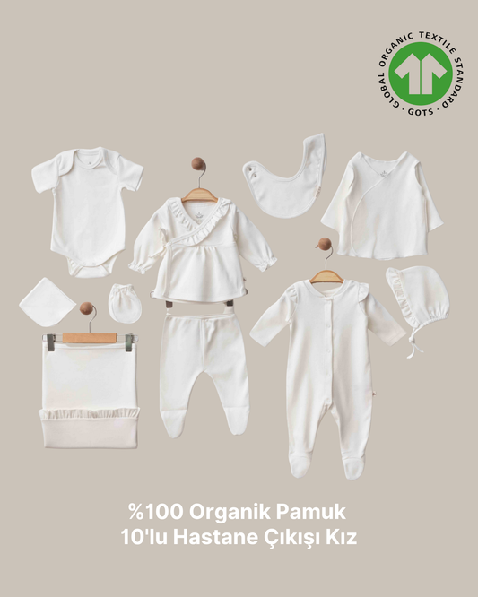 %100 Organik Pamuk  10'lu Hastane Çıkışı Kız