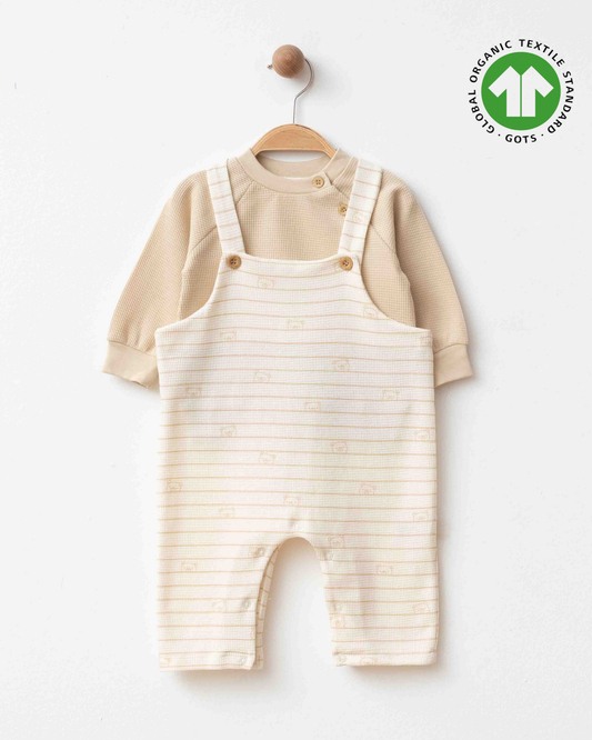 %100 Organik Pamuk Salopet ve Sweatshirt Takım (6'lı Seri)