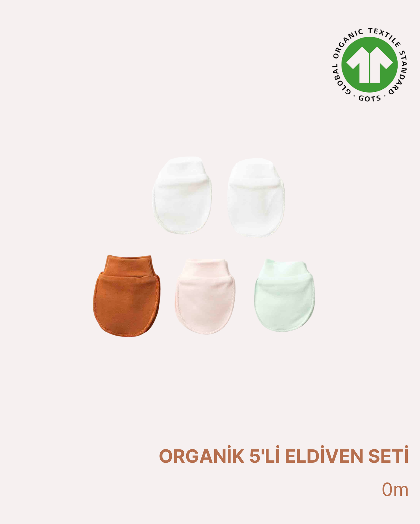 ORGANİK Renkli 5'li Eldiven Seti