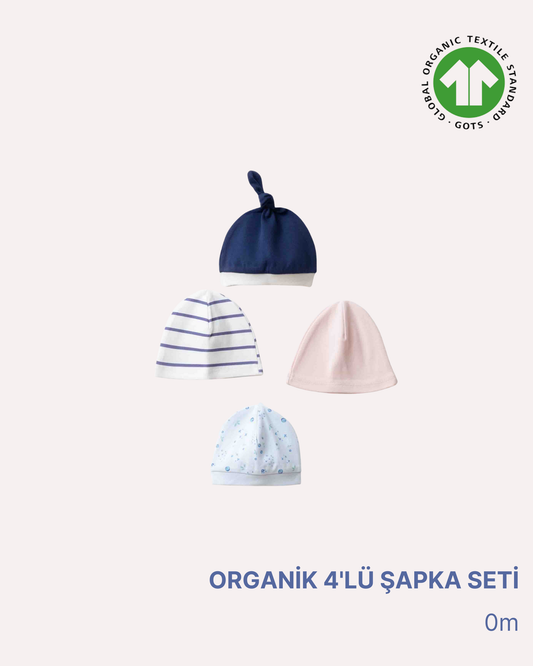 ORGANİK Renkli 4'lü Şapka Seti