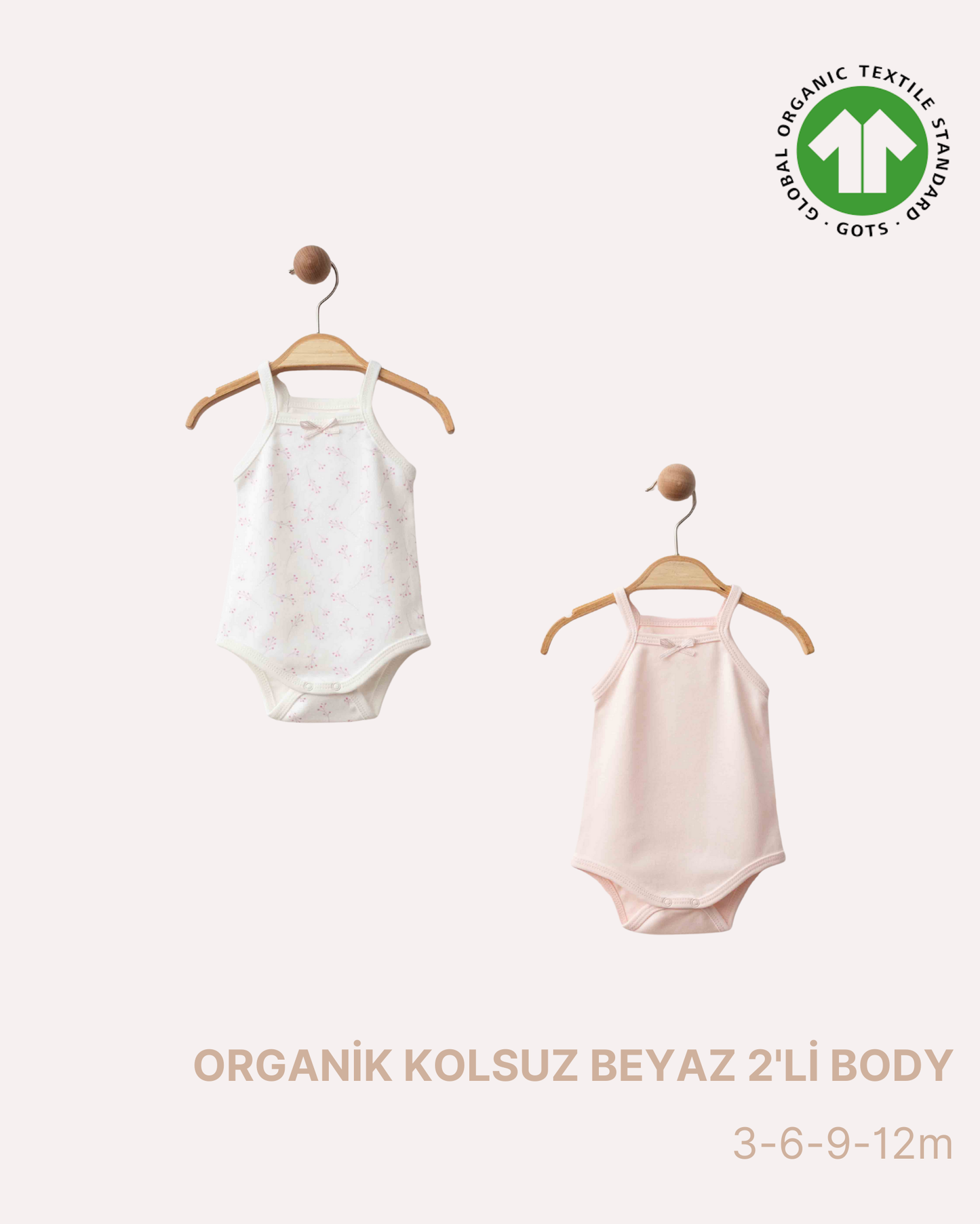 ORGANİK Askılı Beyaz 2'li Body (4'lü Seri)