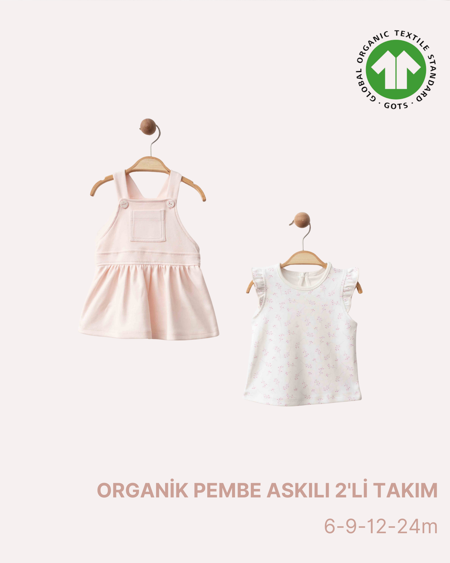 ORGANİK Pembe Askılı 2'li Takım (4'lü Seri)