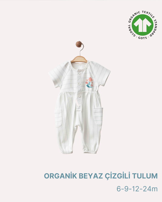 ORGANİK Kısa Kollu Çizgili Tulum (4'lü Seri)