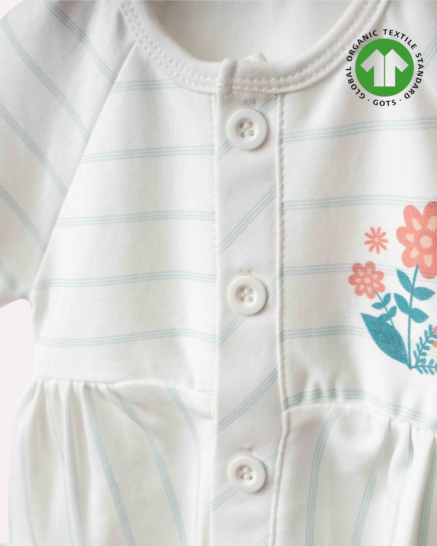 ORGANİK Kısa Kollu Çizgili Tulum (4'lü Seri)