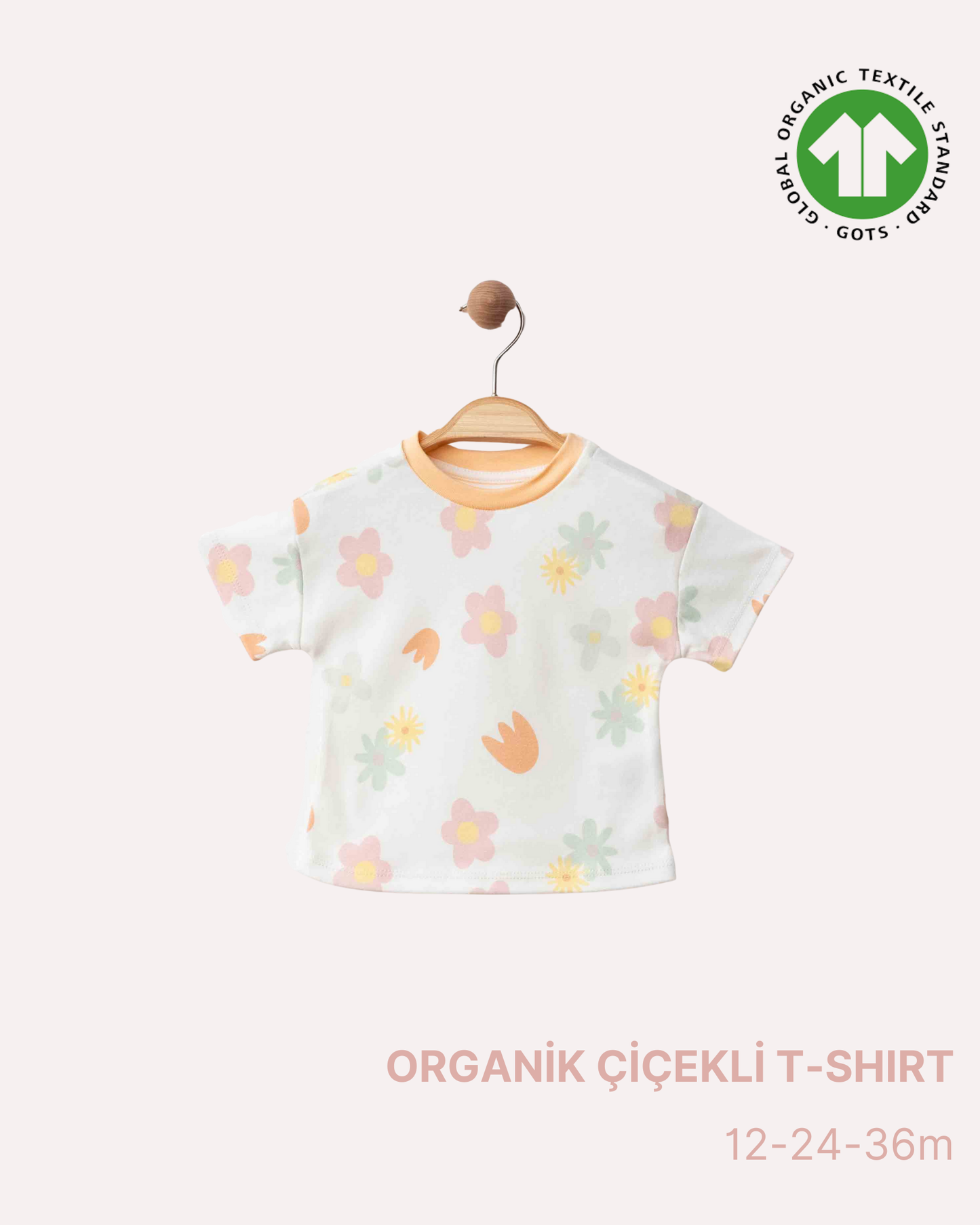 ORGANİK Çiçekli T-Shirt (3'lü Seri)