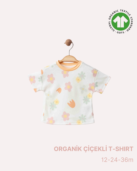 ORGANİK Çiçekli T-Shirt (3'lü Seri)