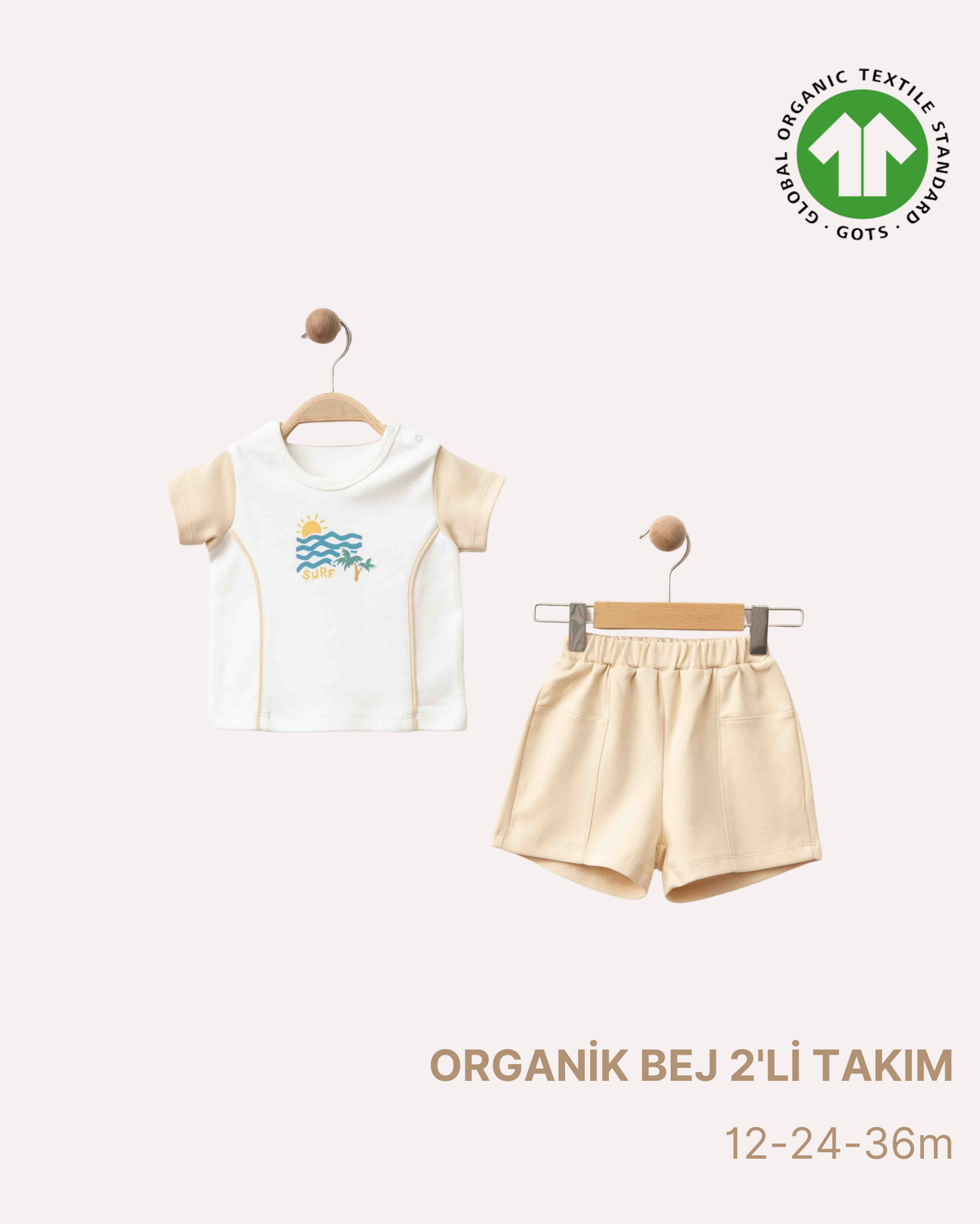 ORGANİK Bej Denizli 2'li Takım (4'lü Seri)