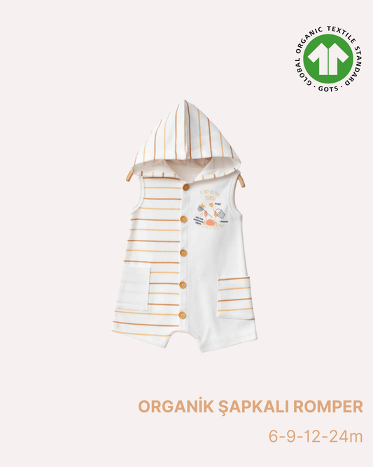 ORGANİK Şapkalı Romper (4'lü Seri)