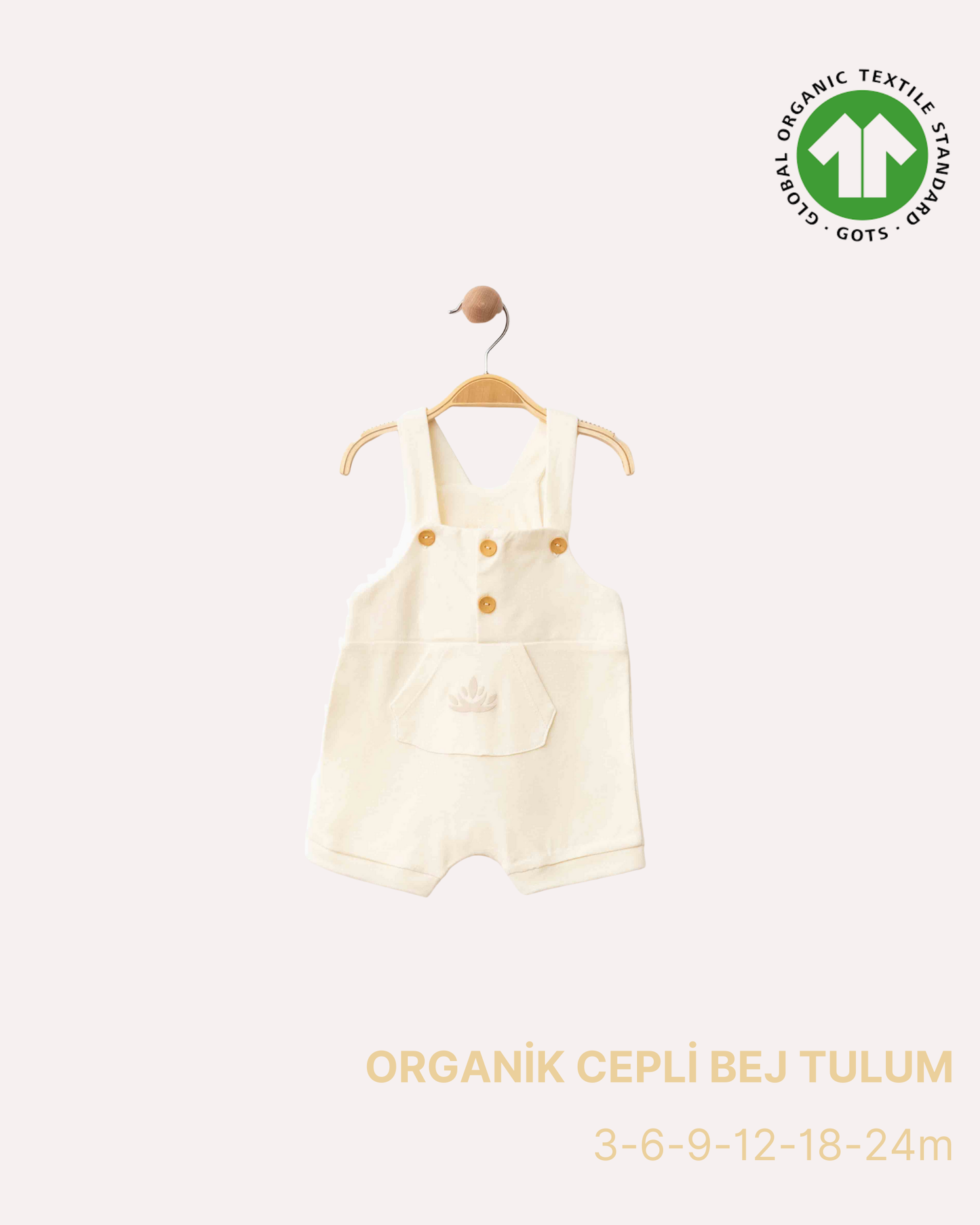 ORGANİK Cepli Bej Tulum (6'lı Seri)