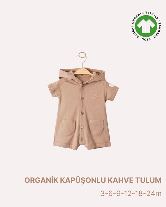 ORGANİK Kapüşonlu Kahve Tulum (6'lı Seri)