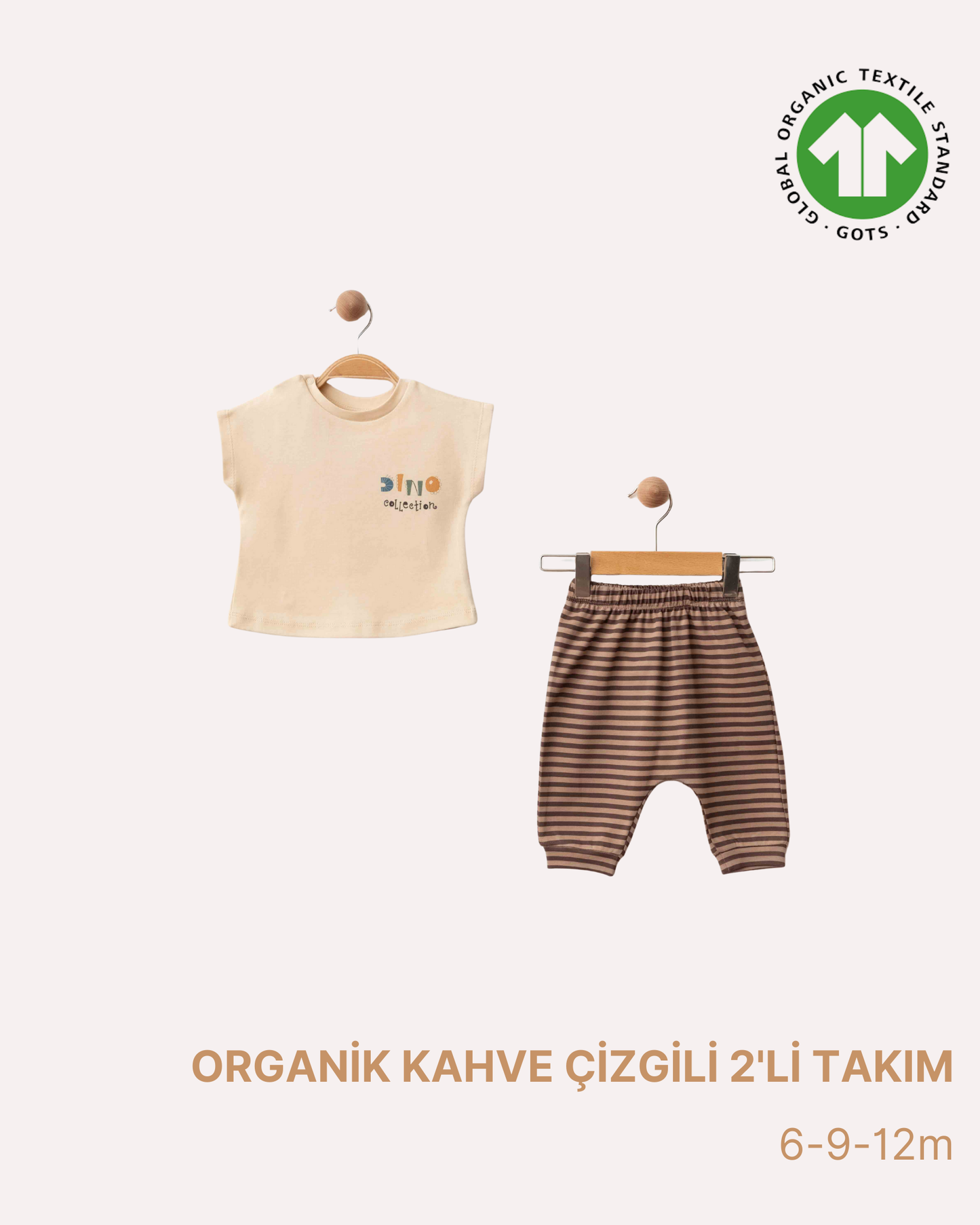 ORGANİK Kahve Çizgili 2'li Takım (3'lü Seri)