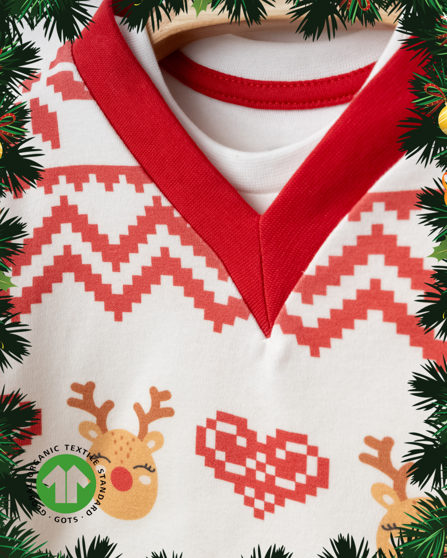 Organik İkili Takım Geyik Desenli (4'lü Seri)