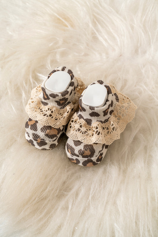 Leopar Dantelli Patik (6 Çift)